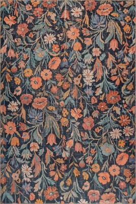 Florart Renkli Kır Çiçekli Modern Desenli Dokuma Tabanlı Şönil Halı AL 589 - 2