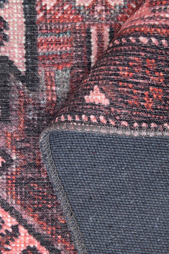 Outlet 300x400 Folk Etnik Desenli Dokuma Taban Dekoratif Bordo Halı BA-25 - 8