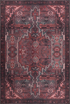 Outlet 300x400 Folk Etnik Desenli Dokuma Taban Dekoratif Bordo Halı BA-25 - 3