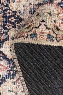 Folk Krem Vintage Klasik Desenli Dokuma Tabanlı Şönil Halı AL 608 - 3