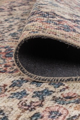 Folk Krem Vintage Klasik Desenli Dokuma Tabanlı Şönil Halı AL 608 - 4