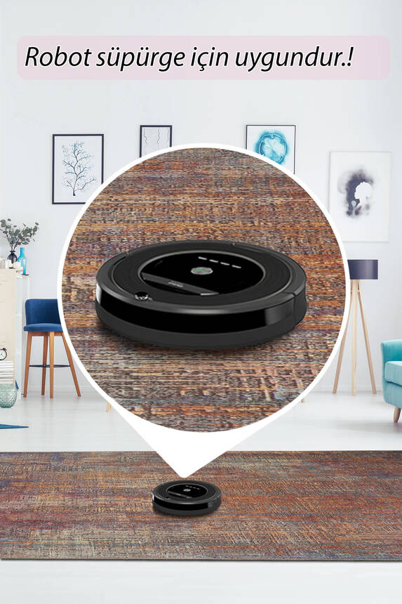 Outlet 230x230 Kare Folk Modern Dokuma Taban Dekoratif Renkli Halı BA-30 - 6