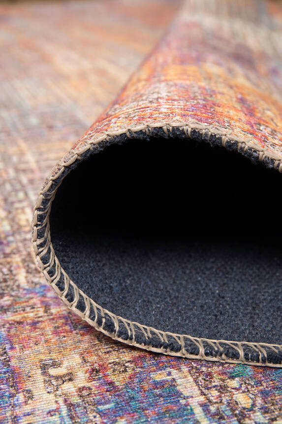 Outlet 230x230 Kare Folk Modern Dokuma Taban Dekoratif Renkli Halı BA-30 - 5