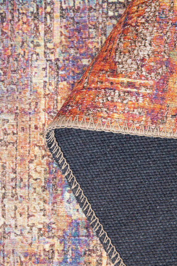 Outlet 230x230 Kare Folk Modern Dokuma Taban Dekoratif Renkli Halı BA-30 - 4