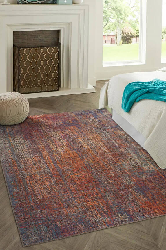 Outlet 230x230 Kare Folk Modern Dokuma Taban Dekoratif Renkli Halı BA-30 - 1