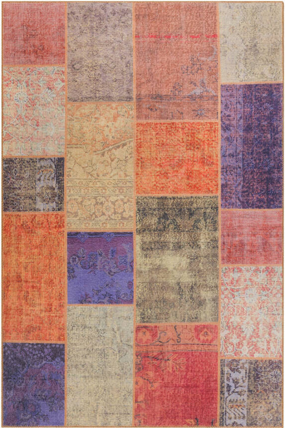 Folk Patchwork Desenli Dokuma Taban Dekoratif Renkli Halı BA 03 - 2