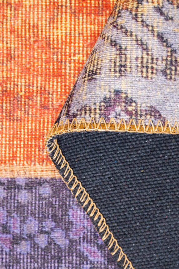 Folk Patchwork Desenli Dokuma Taban Dekoratif Renkli Halı BA 03 - 4