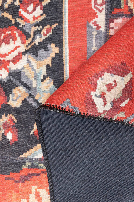Folk Patchwork Karabağ Desenli Dokuma Taban Dekoratif Renkli Halı BA 10 - 5