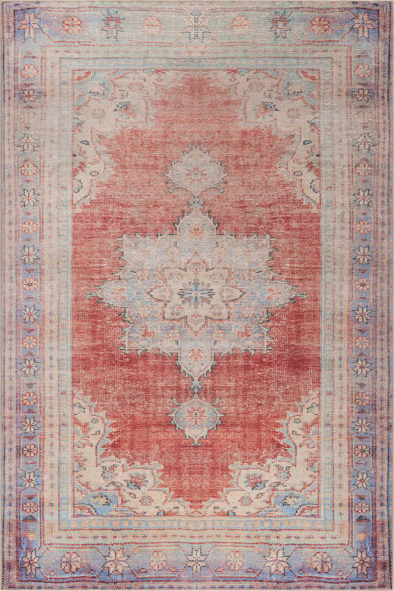 Folk Vintage Desenli Dokuma Taban Dekoratif Kırmızı Halı BA 11 - 2