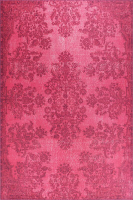 Folk Vintage Desenli Dokuma Taban Dekoratif Pembe Halı BA 38 - 2