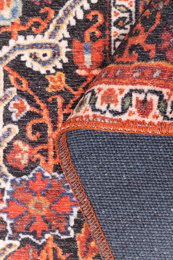 Folk Vintage Desenli Dokuma Taban Dekoratif Renkli Halı BA 07 - 4