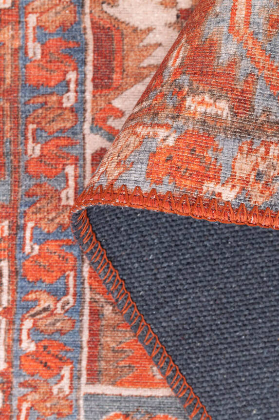 Folk Vintage Desenli Dokuma Taban Dekoratif Renkli Halı BA 20 - 4