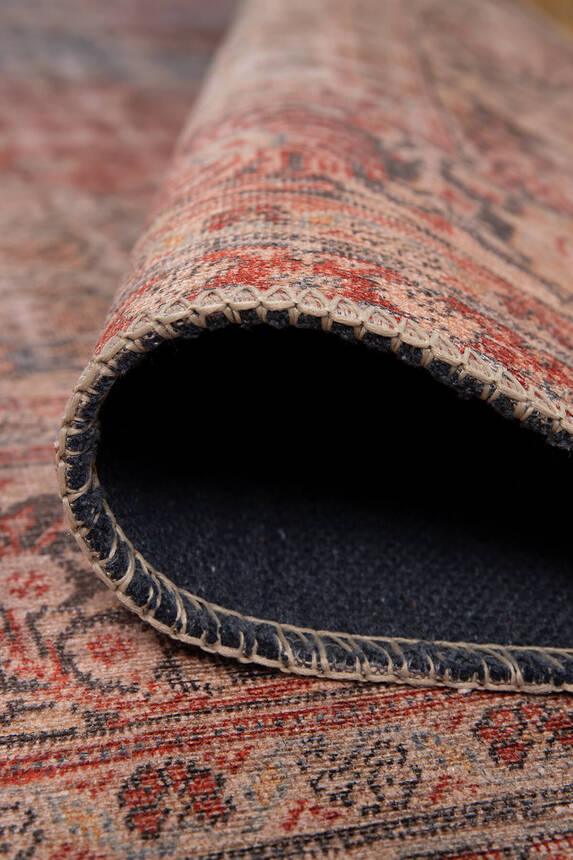 Folk Vintage Desenli Dokuma Taban Dekoratif Renkli Halı BA 35 - 5