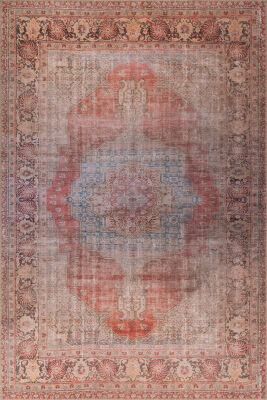 Folk Vintage Desenli Dokuma Taban Dekoratif Renkli Halı BA 35 - 2