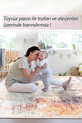 Outlet 230x230 Kare Funk Dokuma Taban Dekoratif Modern Renkli Halı AL-262 - 2