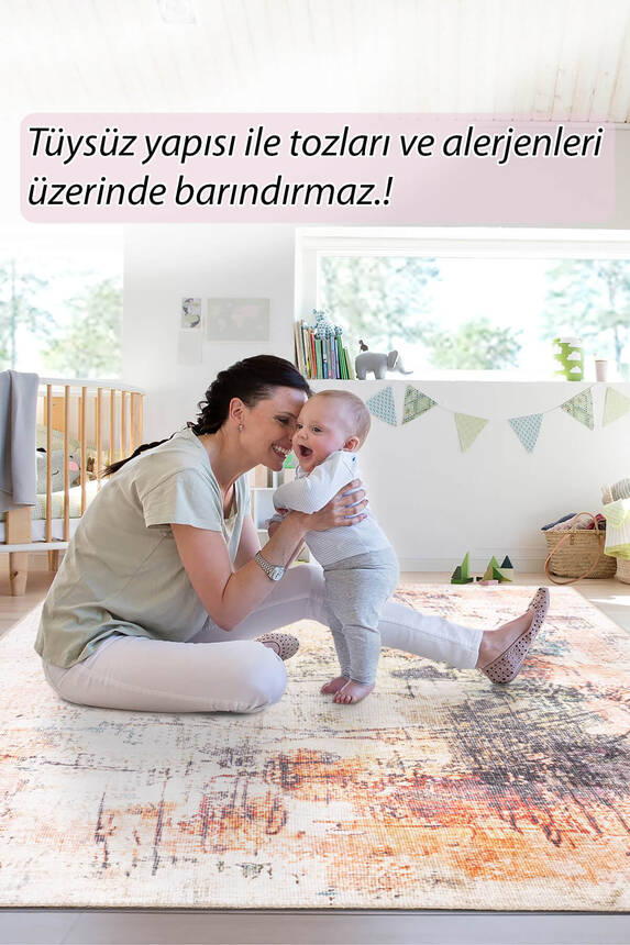 Outlet 230x230 Kare Funk Dokuma Taban Dekoratif Modern Renkli Halı AL-262 - 2