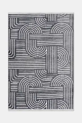 İmge Antrasit Beyaz Kaydırmaz Taban, Robot Süpürgeye Uyumlu Kolay Temizlenebilir Oturma Odası, Koridor Halısı RP 70 - 3