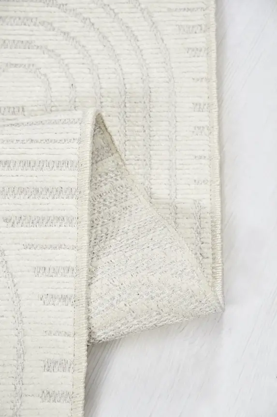 İmge Beyaz Kaydırmaz Taban, Robot Süpürgeye Uyumlu Kolay Temizlenebilir Oturma Odası, Koridor Halısı RP 71 - 2