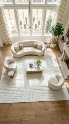 İmge Beyaz Kaydırmaz Taban, Robot Süpürgeye Uyumlu Kolay Temizlenebilir Oturma Odası, Koridor Halısı RP 71 - 6