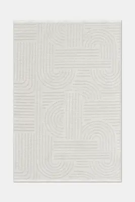 İmge Beyaz Kaydırmaz Taban, Robot Süpürgeye Uyumlu Kolay Temizlenebilir Oturma Odası, Koridor Halısı RP 71 - 8