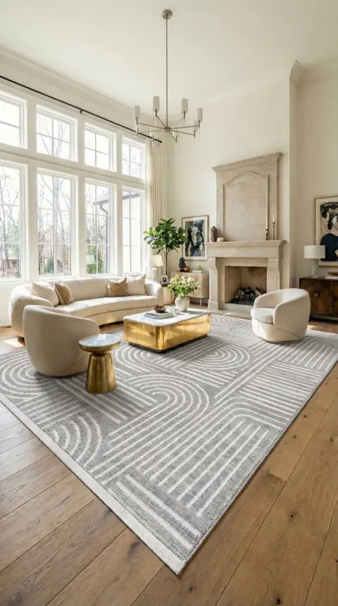 İmge Gri Beyaz Kaydırmaz Taban, Robot Süpürgeye Uyumlu Kolay Temizlenebilir Oturma Odası, Koridor Halısı RP 69 - 1