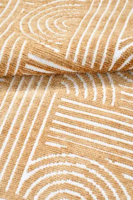 İmge Hardal Beyaz Kaydırmaz Taban, Robot Süpürgeye Uyumlu Kolay Temizlenebilir Oturma Odası, Koridor Halısı RP 68 - 4