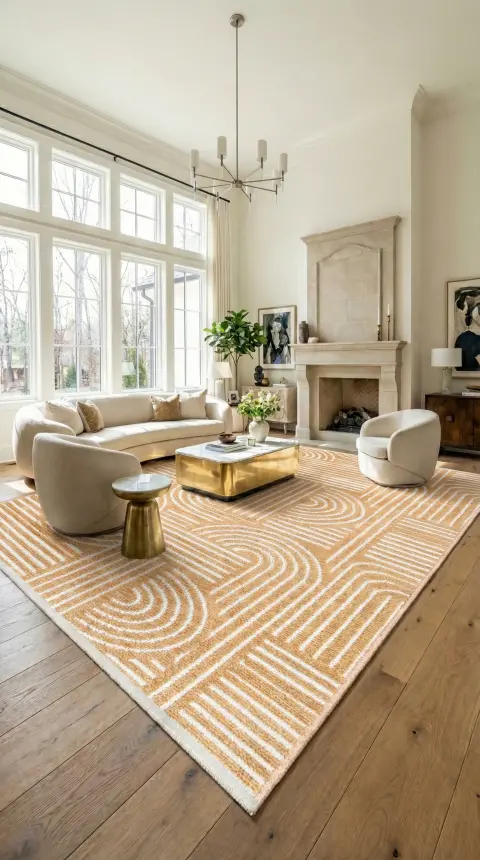 İmge Hardal/Beyaz Kaydırmaz Taban, Robot Süpürgeye Uyumlu Kolay Temizlenebilir Oturma Odası, Koridor Halısı RP 68 - 7