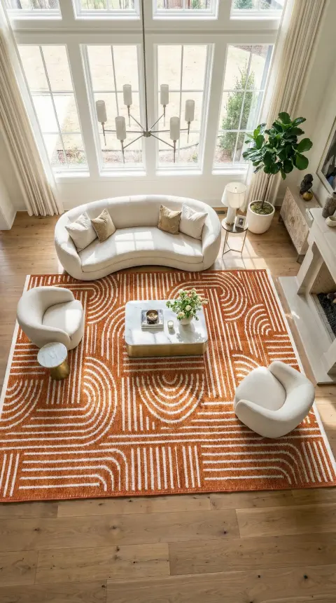 İmge Kiremit Beyaz Kaydırmaz Taban, Robot Süpürgeye Uyumlu Kolay Temizlenebilir Oturma Odası, Koridor Halısı RP 66 - 3