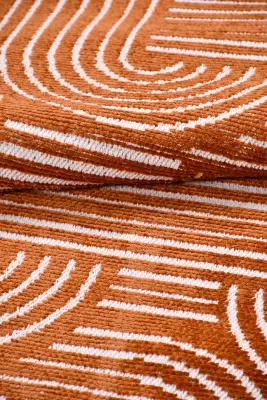 İmge Kiremit Beyaz Kaydırmaz Taban, Robot Süpürgeye Uyumlu Kolay Temizlenebilir Oturma Odası, Koridor Halısı RP 66 - 8