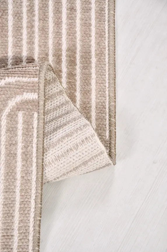 İmge Vizon Beyaz Kaydırmaz Taban, Robot Süpürgeye Uyumlu Kolay Temizlenebilir Oturma Odası, Koridor Halısı RP 67 - 2