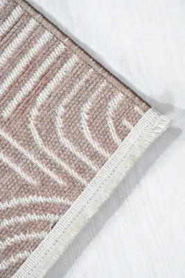 İmge Vizon Beyaz Kaydırmaz Taban, Robot Süpürgeye Uyumlu Kolay Temizlenebilir Oturma Odası, Koridor Halısı RP 67 - 5