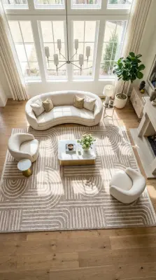 İmge Vizon Beyaz Kaydırmaz Taban, Robot Süpürgeye Uyumlu Kolay Temizlenebilir Oturma Odası, Koridor Halısı RP 67 - 7