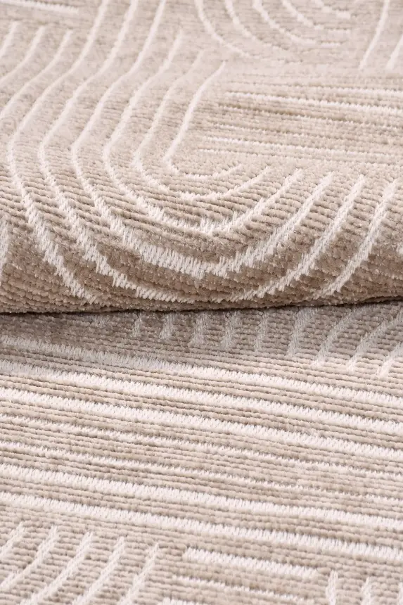 İmge Vizon/Beyaz Kaydırmaz Taban, Robot Süpürgeye Uyumlu Kolay Temizlenebilir Oturma Odası, Koridor Halısı RP 67 - 4