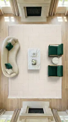 Messa Beyaz Robot Süpürgeye Uyumlu Kolay Temizlenebilir Oturma Odası, Koridor, Yatak Odası Halısı RP 82 - 3