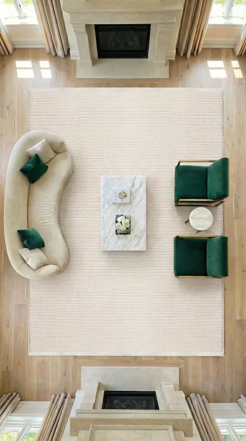 Messa Beyaz Robot Süpürgeye Uyumlu Kolay Temizlenebilir Oturma Odası, Koridor, Yatak Odası Halısı RP 84 - 8