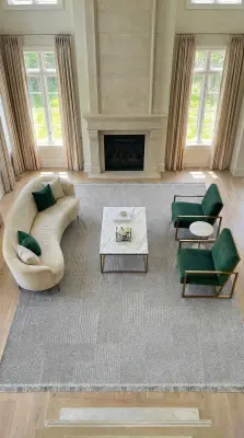 Messa Gri Robot Süpürgeye Uyumlu Kolay Temizlenebilir Oturma Odası, Koridor, Yatak Odası Halısı RP 85 - 4