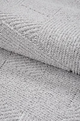 Messa Gri Robot Süpürgeye Uyumlu Kolay Temizlenebilir Oturma Odası, Koridor, Yatak Odası Halısı RP 85 - 8