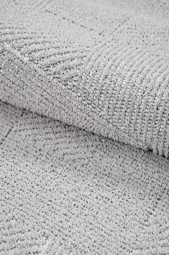 Messa Gri Robot Süpürgeye Uyumlu Kolay Temizlenebilir Oturma Odası, Koridor, Yatak Odası Halısı RP 85 - 8