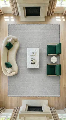 Messa Gri Robot Süpürgeye Uyumlu Kolay Temizlenebilir Oturma Odası, Koridor, Yatak Odası Halısı RP 86 - 5