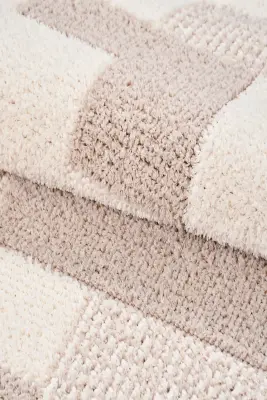 Messa Vizon Krem Robot Süpürgeye Uyumlu Kolay Temizlenebilir Oturma Odası, Koridor, Yatak Odası Halısı RP 83 - 2