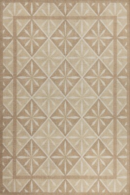 Nora Bej Geometrik Desenli Dokuma Tabanlı Modern Şönil Halı AL 503 - 2