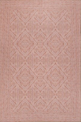Nora Pudra Geometrik Desenli Dokuma Tabanlı Modern Şönil Halı AL 497 - 2