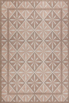 Nora Pudra Geometrik Desenli Dokuma Tabanlı Modern Şönil Halı AL 505 - 2
