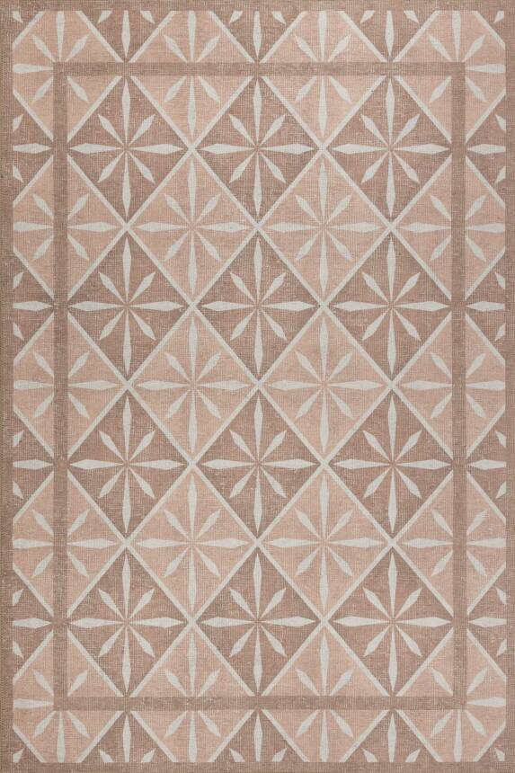 Nora Pudra Geometrik Desenli Dokuma Tabanlı Modern Şönil Halı AL 505 - 2