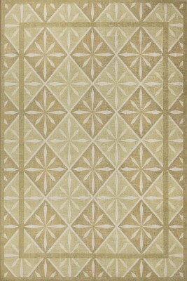 Nora Yeşil/ Sarı Geometrik Desenli Dokuma Tabanlı Modern Şönil Halı AL 504 - 2