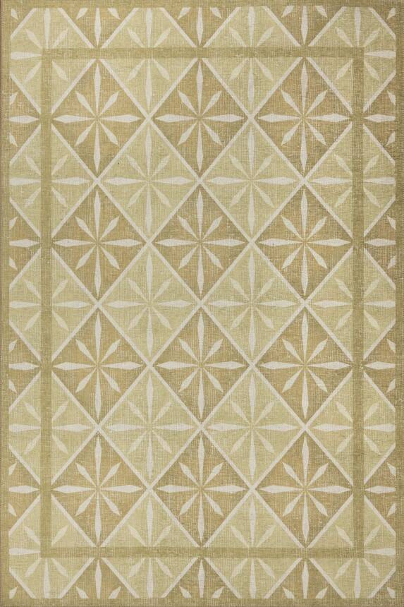 Nora Yeşil/ Sarı Geometrik Desenli Dokuma Tabanlı Modern Şönil Halı AL 504 - 2