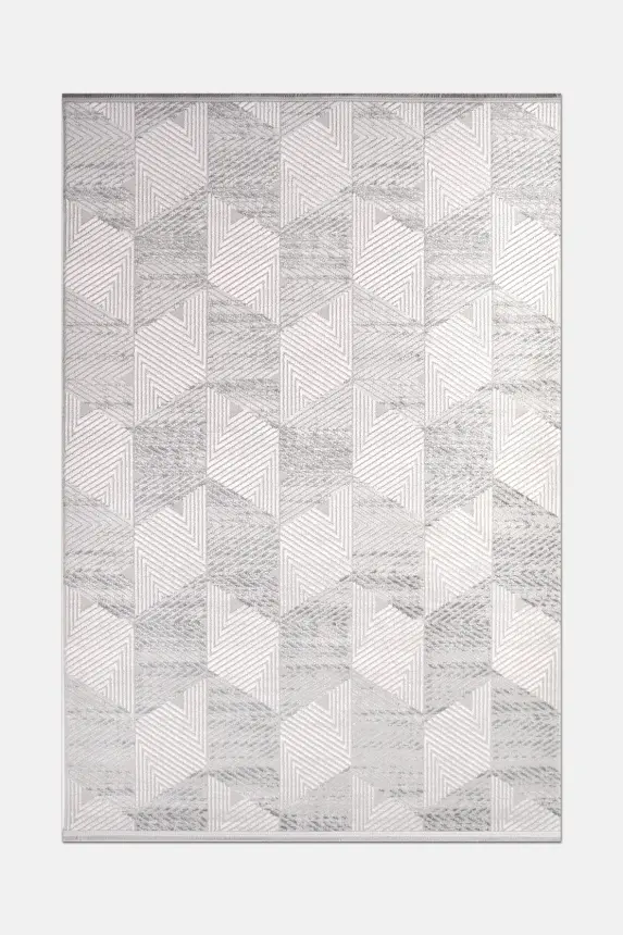 Nova Gri Krem Robot Süpürgeye Uyumlu Kolay Temizlenebilir Halı Oturma Odası ve Koridor Halısı RP 08 - 4