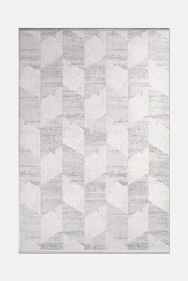 Nova Gri/Krem Robot Süpürgeye Uyumlu Kolay Temizlenebilir Halı Oturma Odası ve Koridor Halısı RP 08 - 4