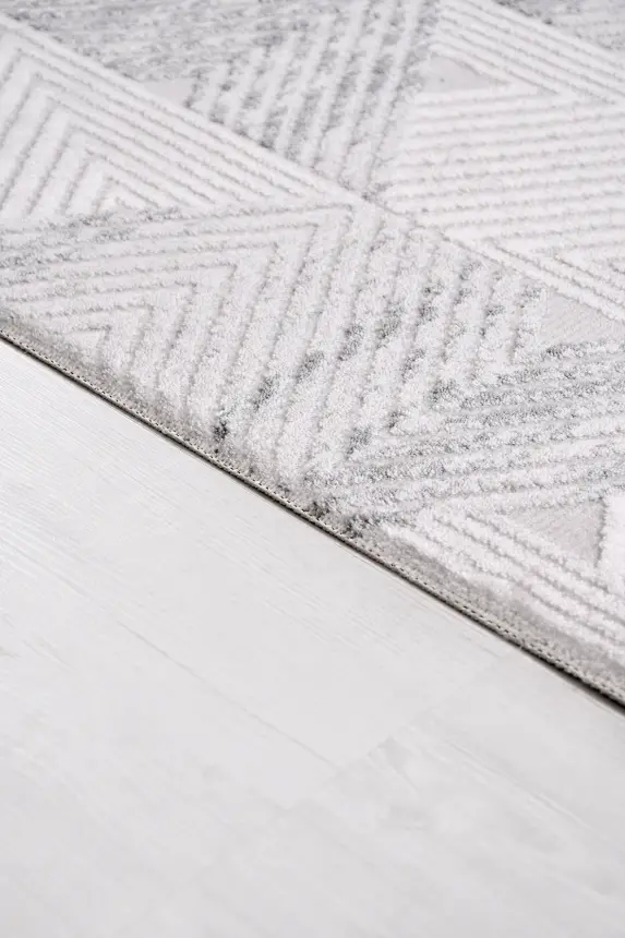 Nova Gri/Krem Robot Süpürgeye Uyumlu Kolay Temizlenebilir Halı Oturma Odası ve Koridor Halısı RP 08 - 5