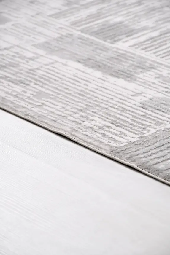 Nova Gri/Krem Robot Süpürgeye Uyumlu Kolay Temizlenebilir Halı Oturma Odası ve Koridor Halısı RP 14 - 6